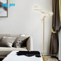 Hotel interior modern decoration glass shade golden floor lamp